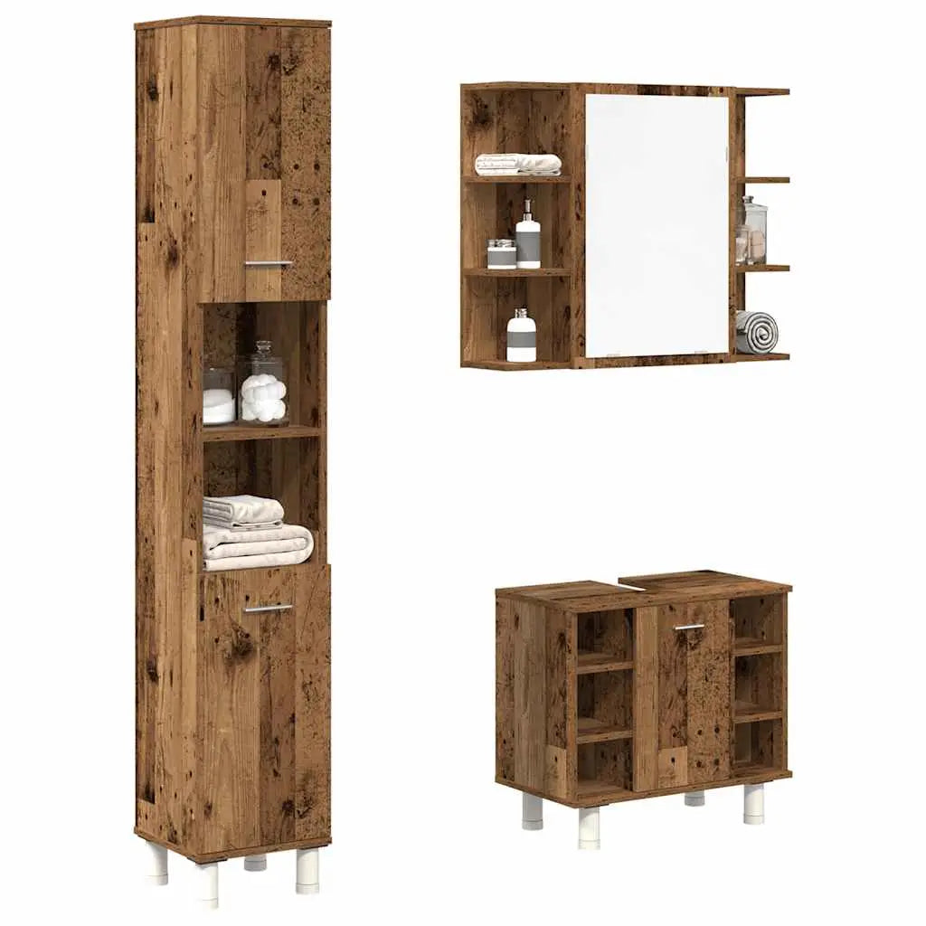 Ensemble de meubles salle de bain 3 pcs bois d’ingénierie - XIOS