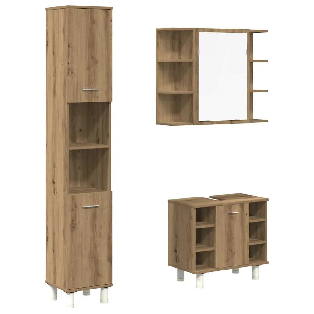 Ensemble de meubles salle de bain 3 pcs bois d’ingénierie - XIOS