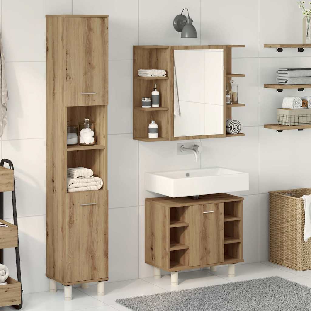 Ensemble de meubles salle de bain 3 pcs bois d'ingénierie