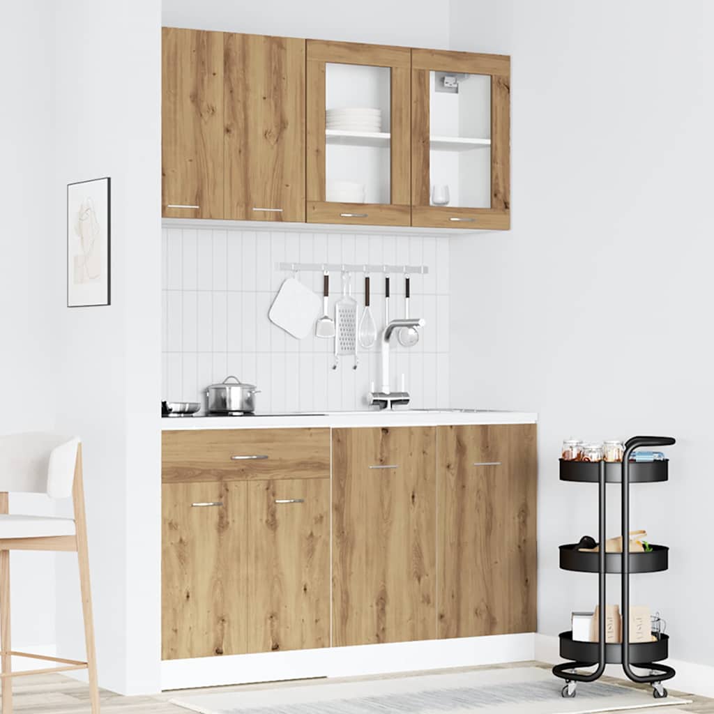 Ensemble de 4 meubles de cuisine "Lyon" en chêne artisanal - XIOS
