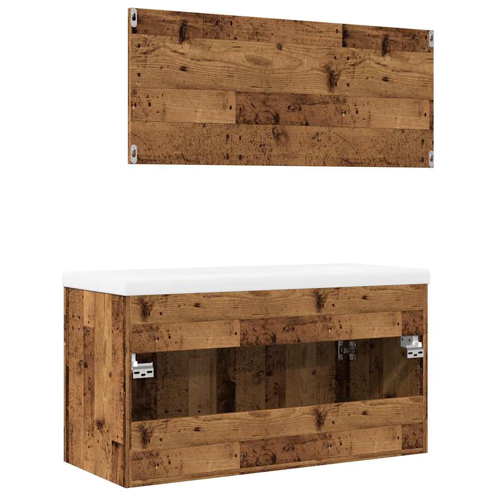 Ensemble de meubles salle de bain 3 pcs bois d'ingénierie