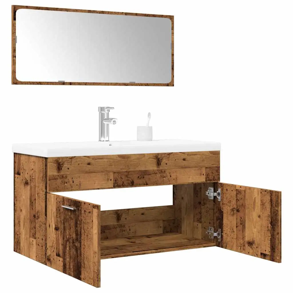 Ensemble de meubles salle de bain 3 pcs bois d’ingénierie - XIOS
