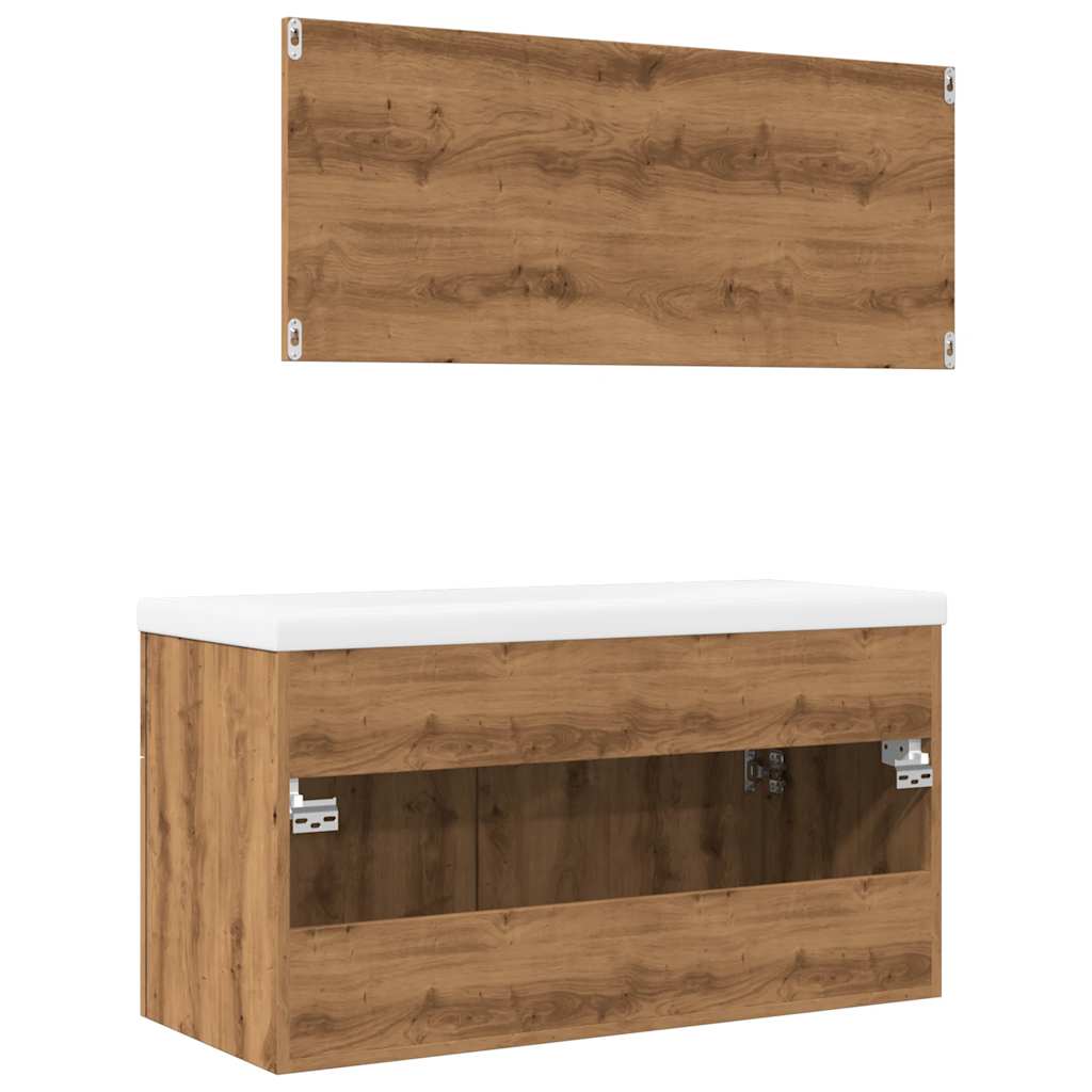 Ensemble de meubles salle de bain 3 pcs bois d'ingénierie