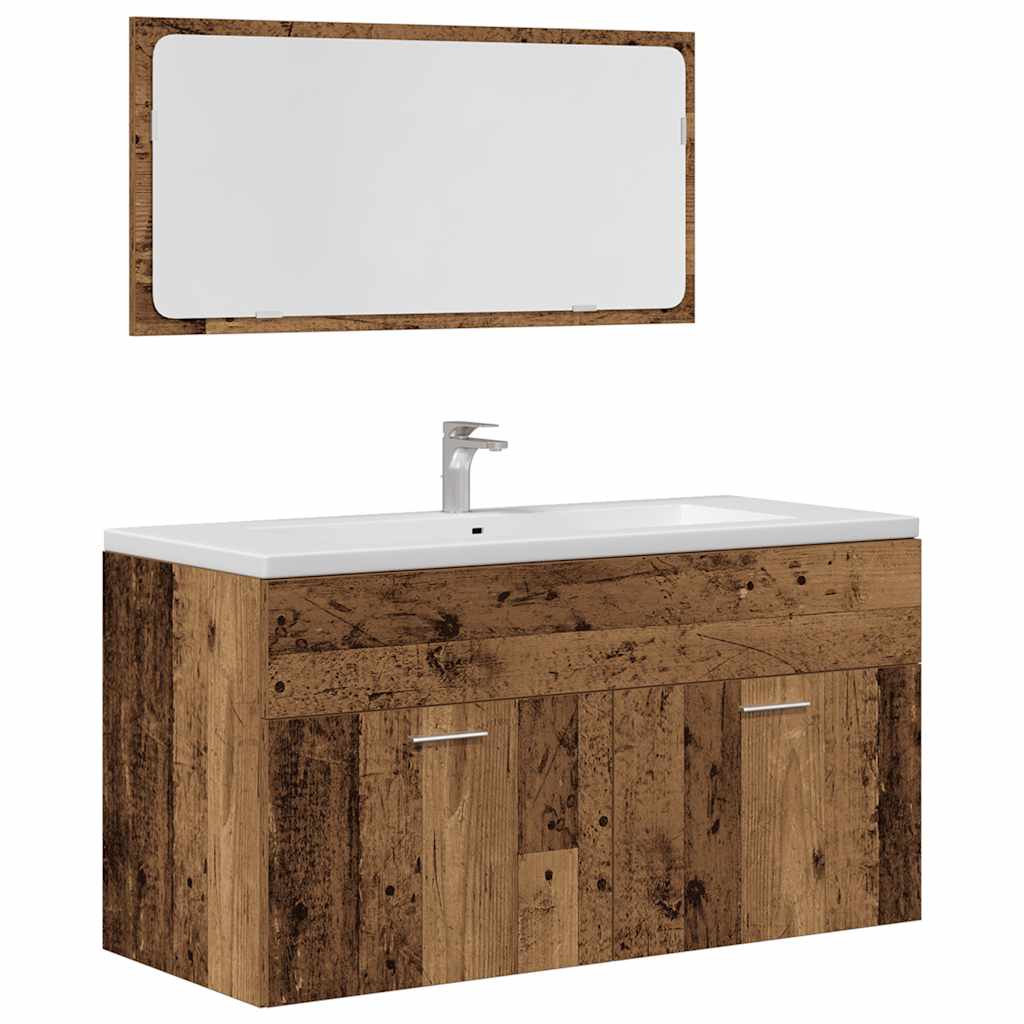 Ensemble de meubles salle de bain 4 pcs bois d'ingénierie