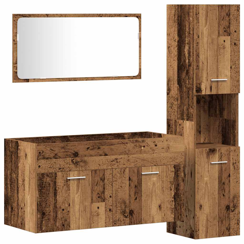 Ensemble de meubles salle de bain 3 pcs bois d'ingénierie