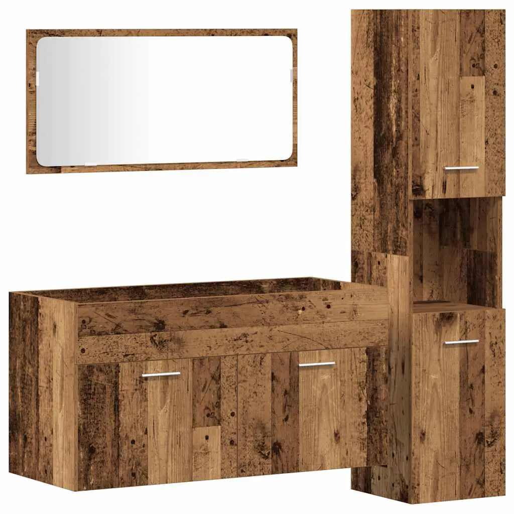 Ensemble de meubles salle de bain 3 pcs bois d’ingénierie - XIOS