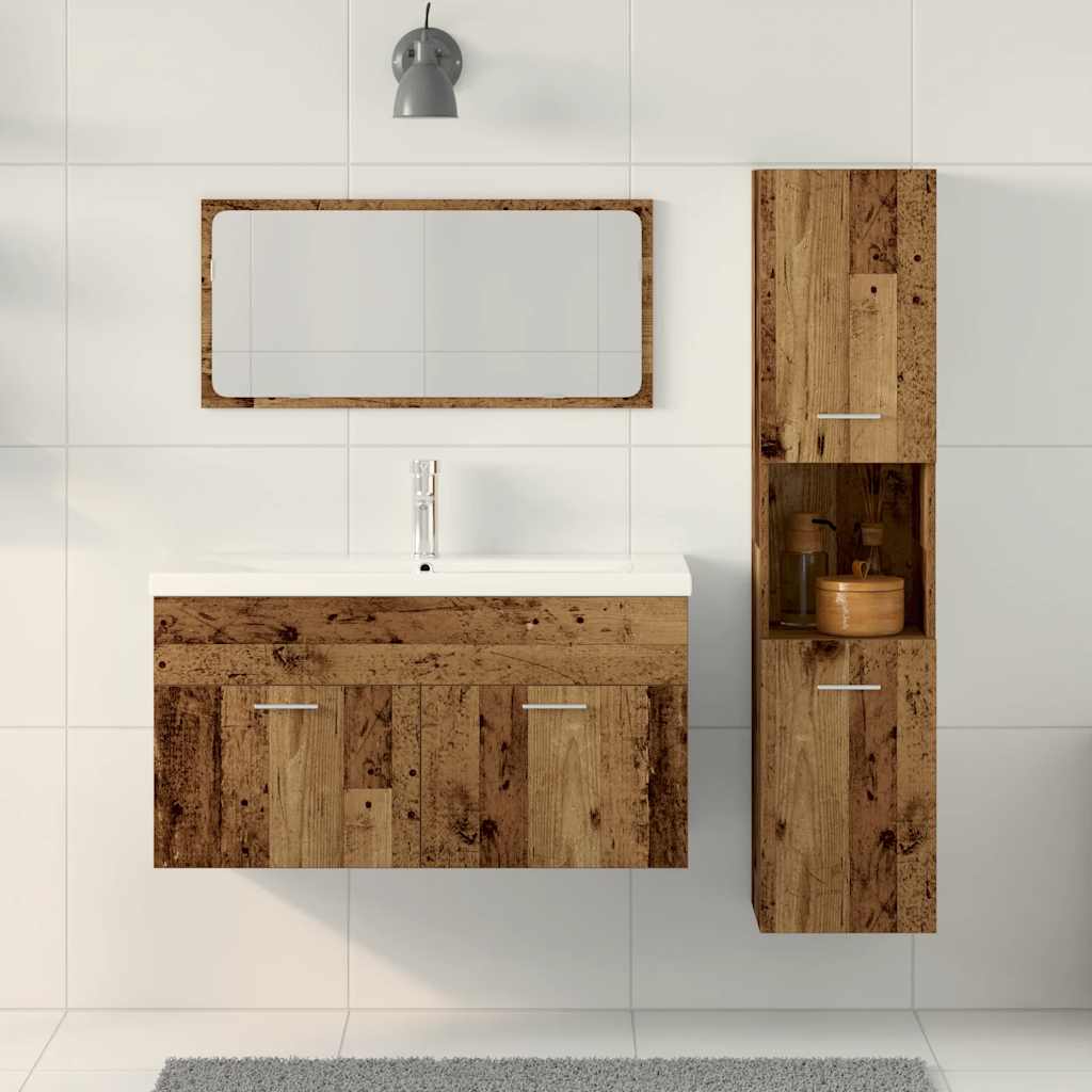 Ensemble de meubles salle de bain 3 pcs bois d'ingénierie