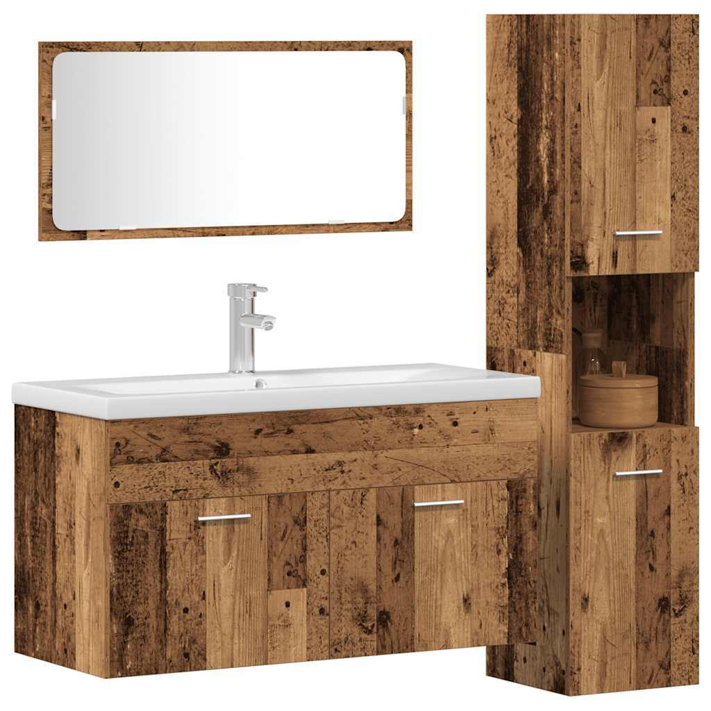 Ensemble de meubles salle de bain 3 pcs bois d'ingénierie