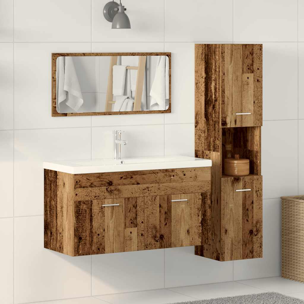 Ensemble de meubles salle de bain 3 pcs bois d'ingénierie