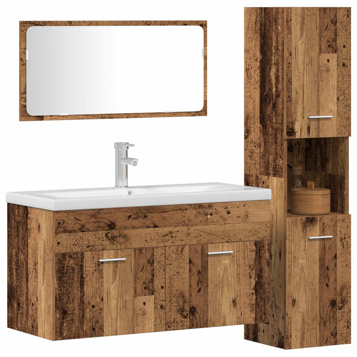 Ensemble de meubles salle de bain 3 pcs bois d'ingénierie