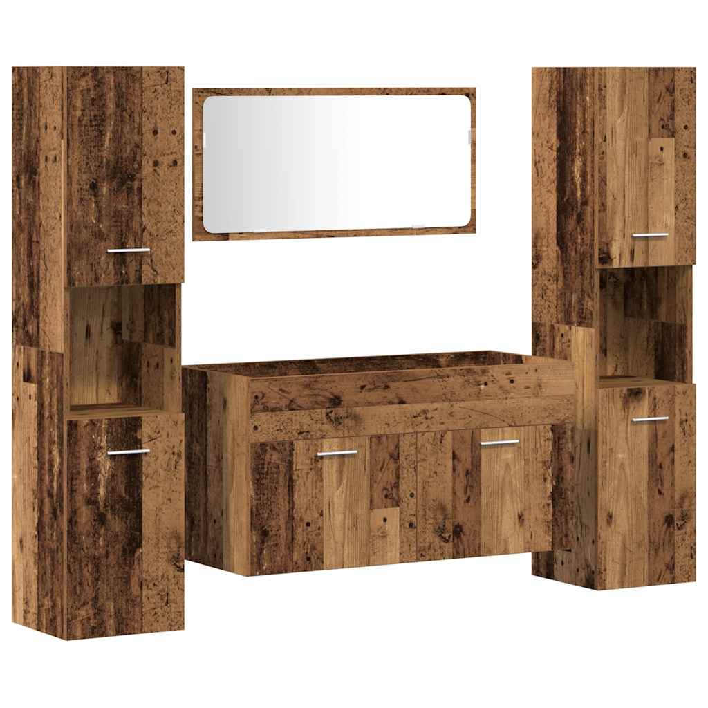 Ensemble de meubles salle de bain 4 pcs bois d'ingénierie