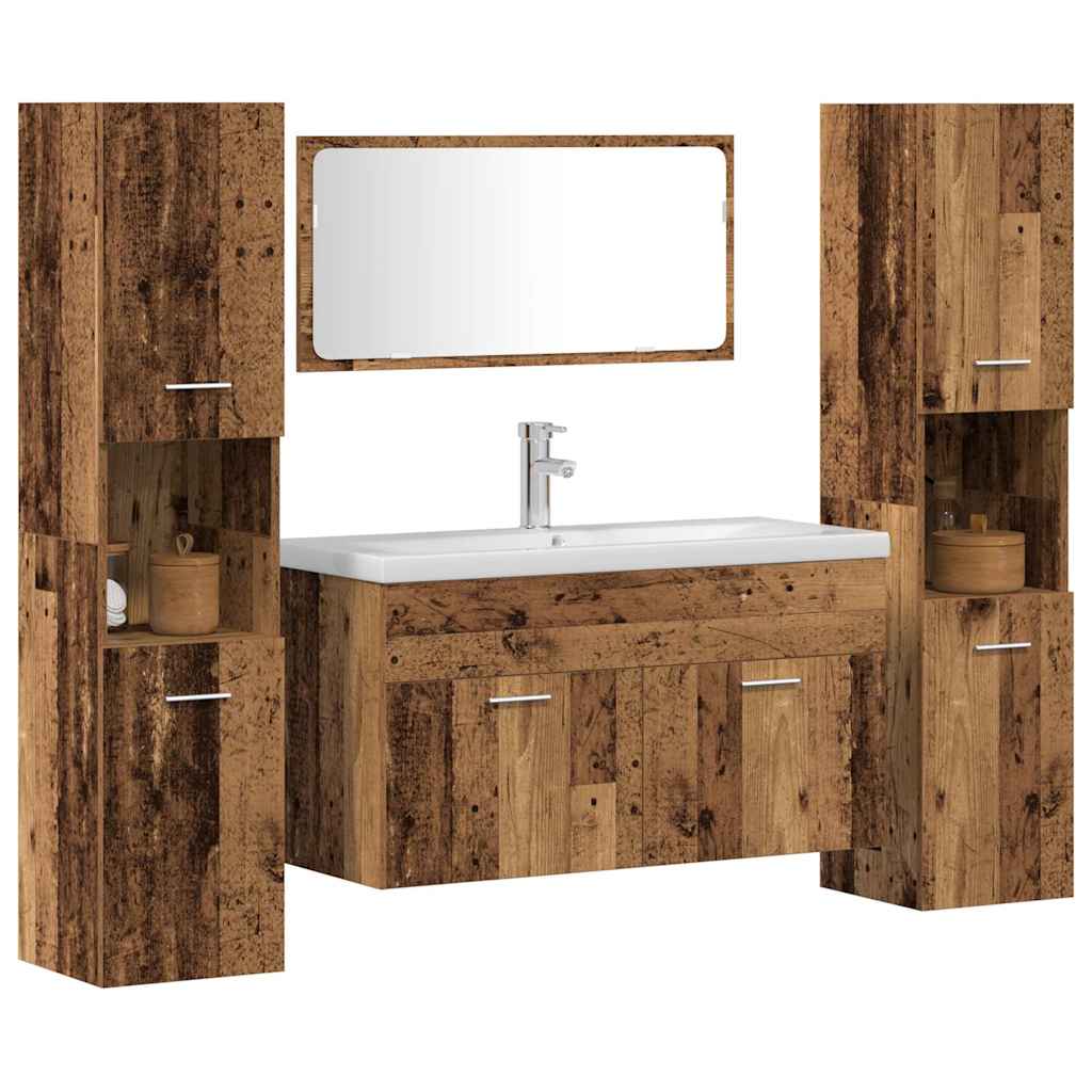 Ensemble de meubles salle de bain 4 pcs bois d'ingénierie
