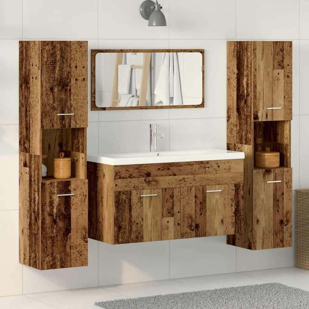 Ensemble de meubles salle de bain 4 pcs bois d’ingénierie - XIOS