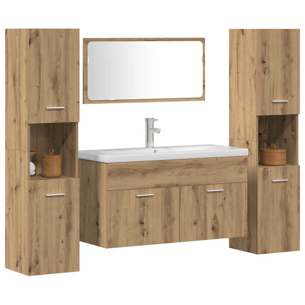 Ensemble de meubles salle de bain 4 pcs bois d'ingénierie