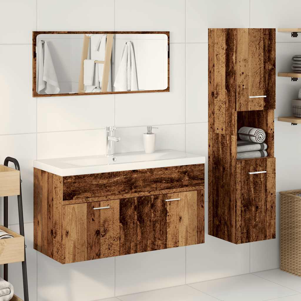 Ensemble de meubles salle de bain 4 pcs bois d'ingénierie
