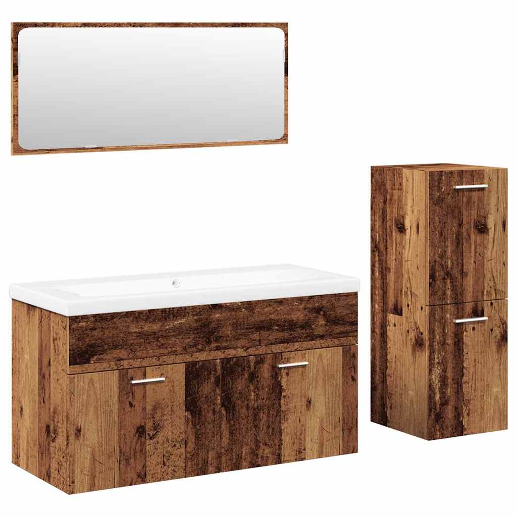 Ensemble de meubles salle de bain 4 pcs bois d'ingénierie