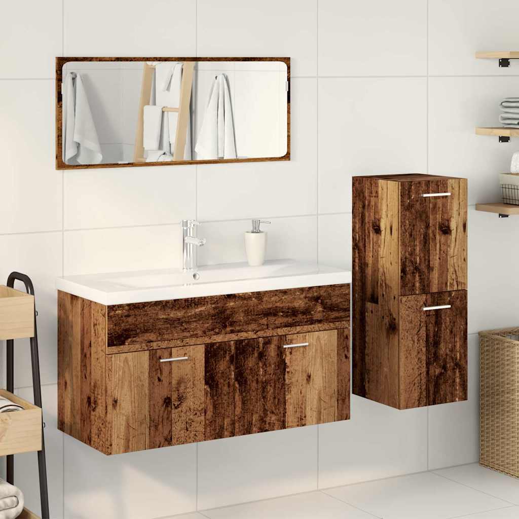 Ensemble de meubles salle de bain 4 pcs bois d'ingénierie