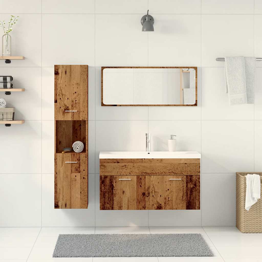 Ensemble de meubles salle de bain 5 pcs bois d'ingénierie