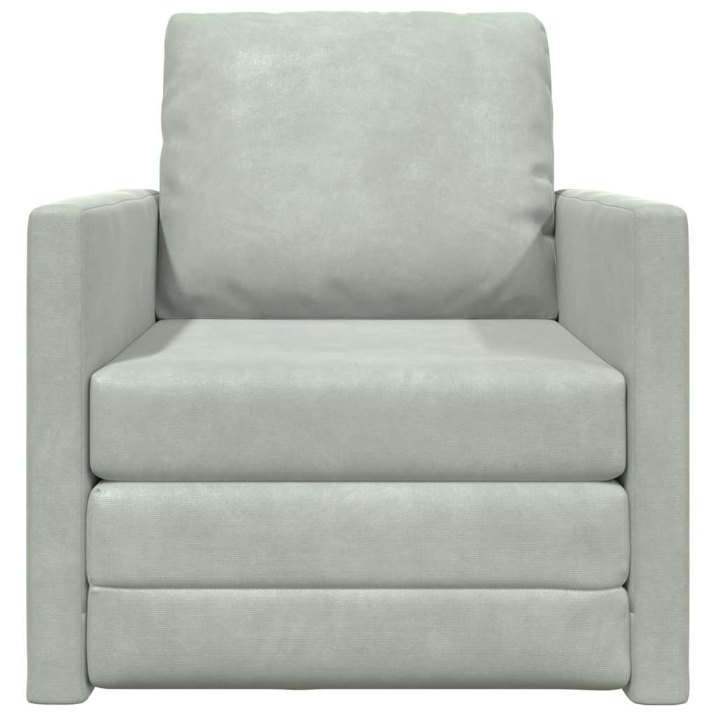 Canapé-Lit Gris clair 74 x 77 x 81 cm Velours - XIOS
