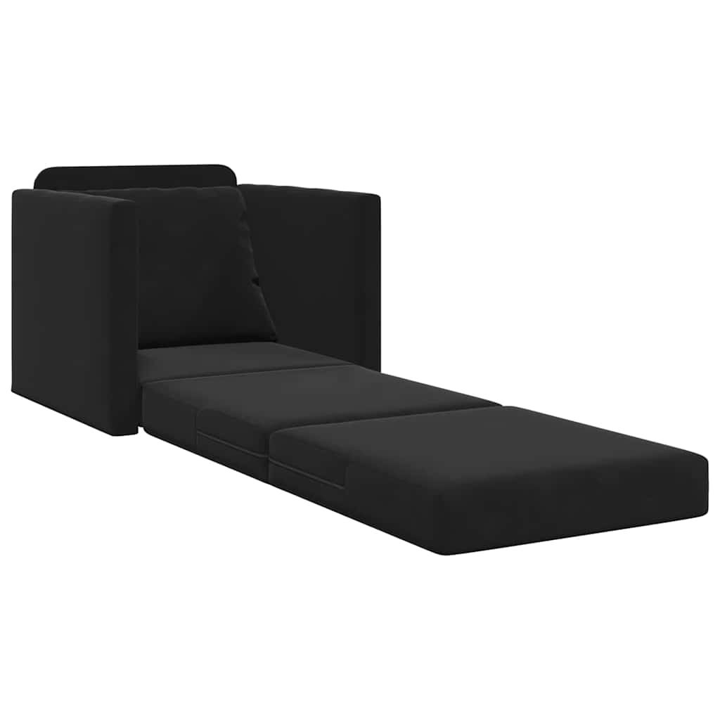 Canapé-lit avec coussin Noir 74 x 77 x 81 cm Velours - XIOS
