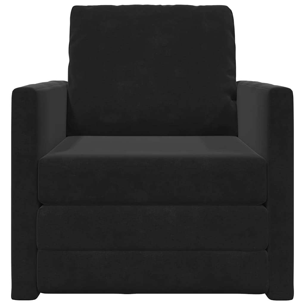 Canapé-lit avec coussin Noir 74 x 77 x 81 cm Velours - XIOS