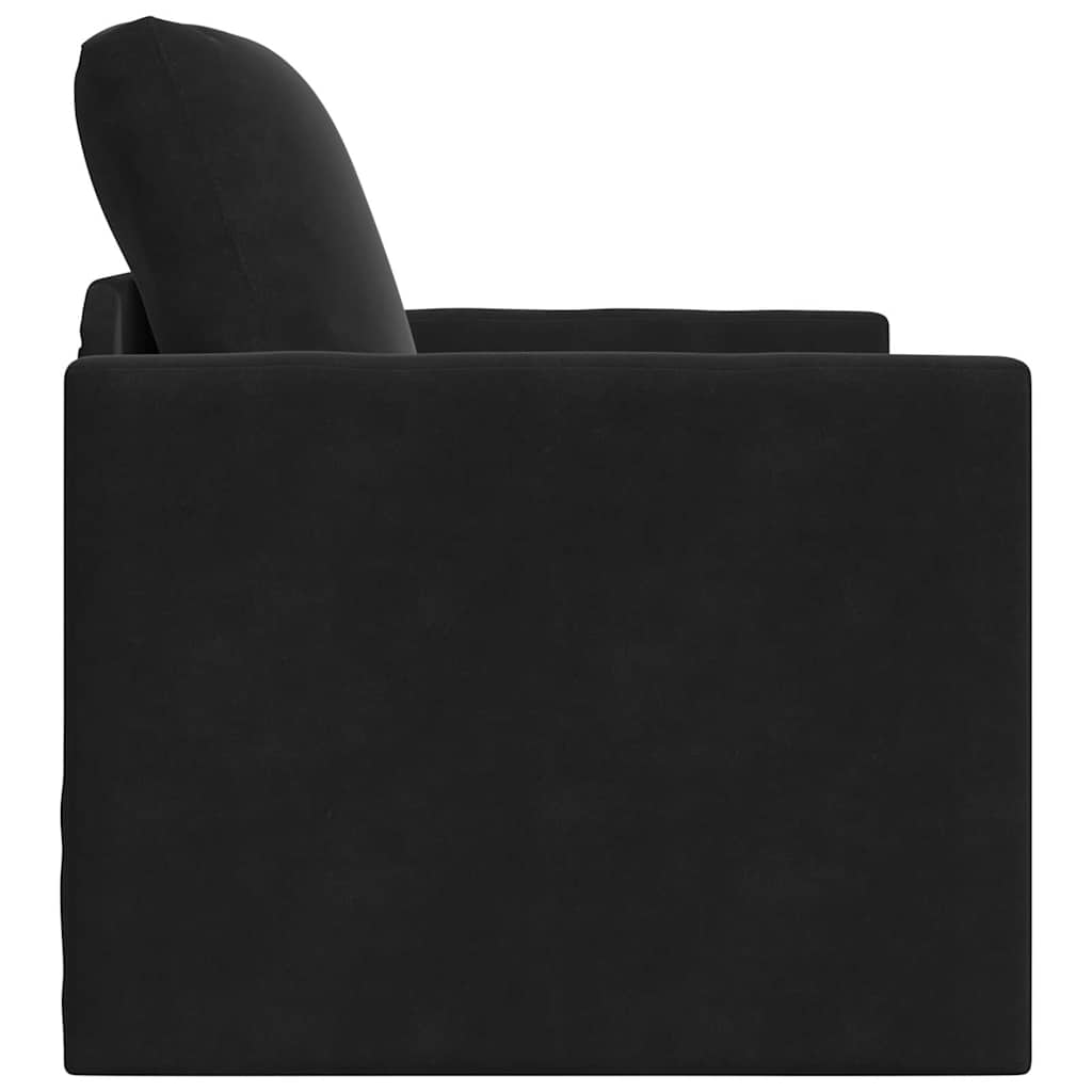 Canapé-lit avec coussin Noir 74 x 77 x 81 cm Velours - XIOS