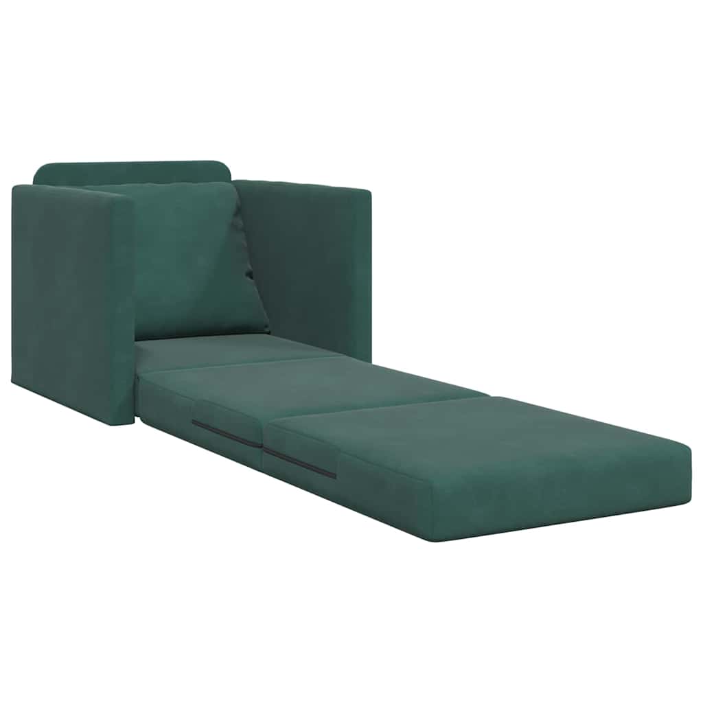 Canapé-lit avec coussin Vert foncé 74 x 77 x 81 cm Velours - XIOS