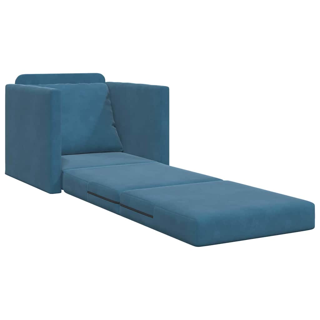 Canapé-lit avec coussin Bleu 74 x 77 x 81 cm Velours - XIOS