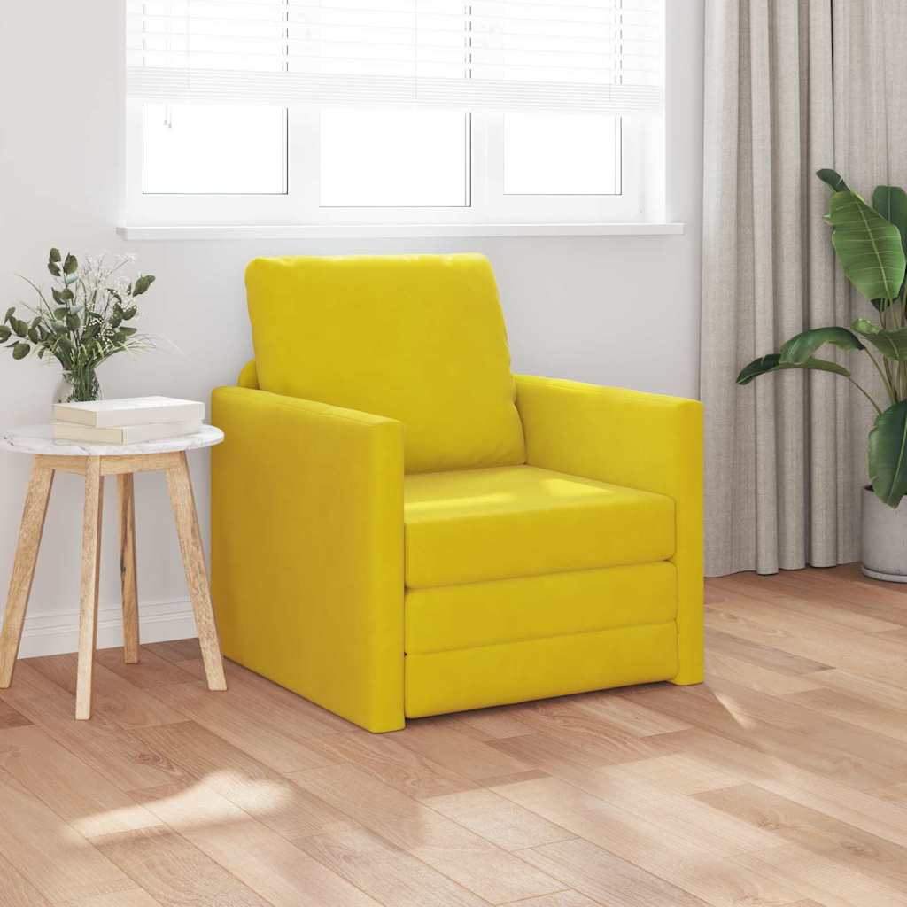 Canapé-lit avec coussin Jaune foncé 74 x 77 x 81 cm Velours - XIOS