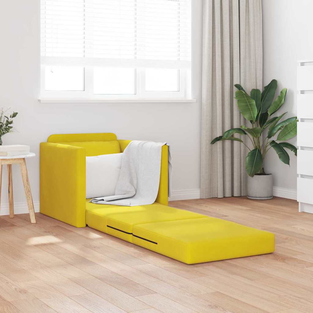 Canapé-lit avec coussin Jaune foncé 74 x 77 x 81 cm Velours - XIOS