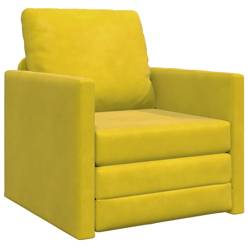 Canapé-lit avec coussin Jaune foncé 74 x 77 x 81 cm Velours - XIOS