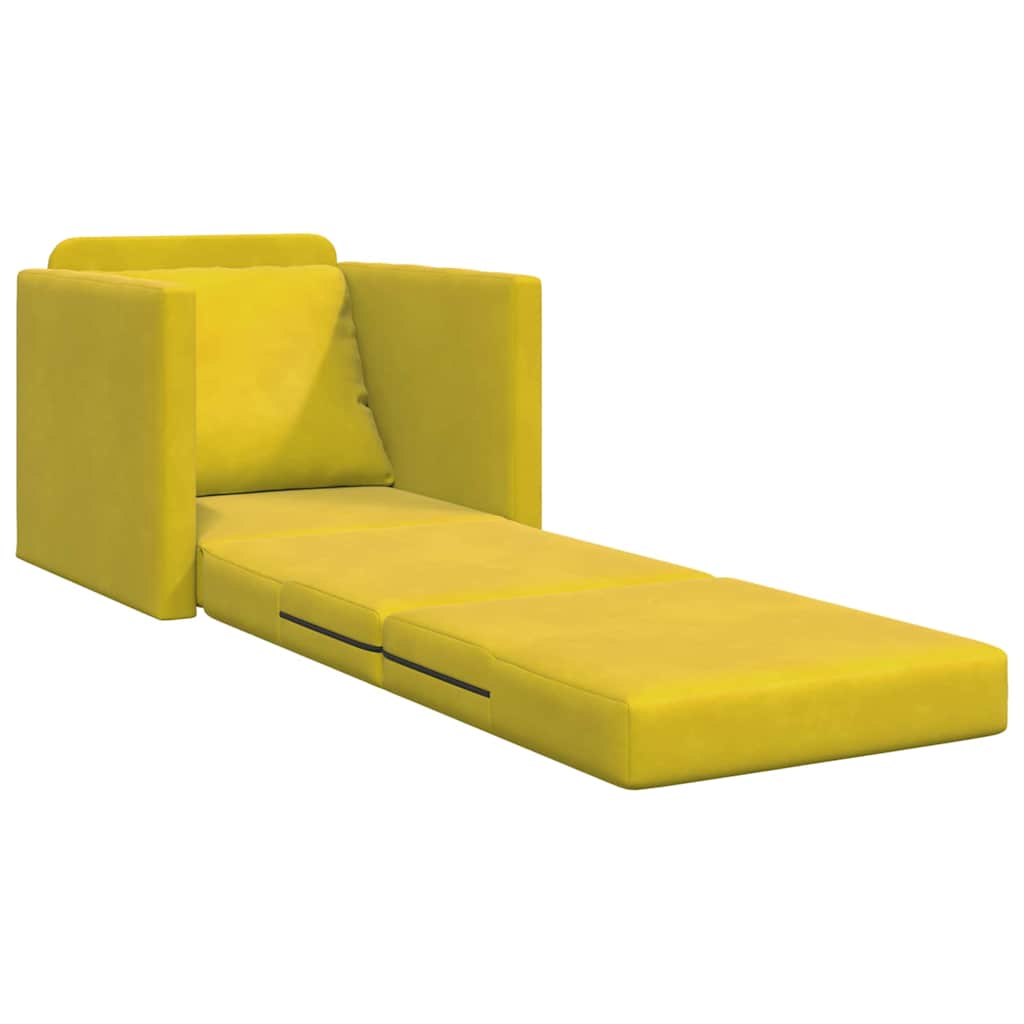 Canapé-lit avec coussin Jaune foncé 74 x 77 x 81 cm Velours - XIOS