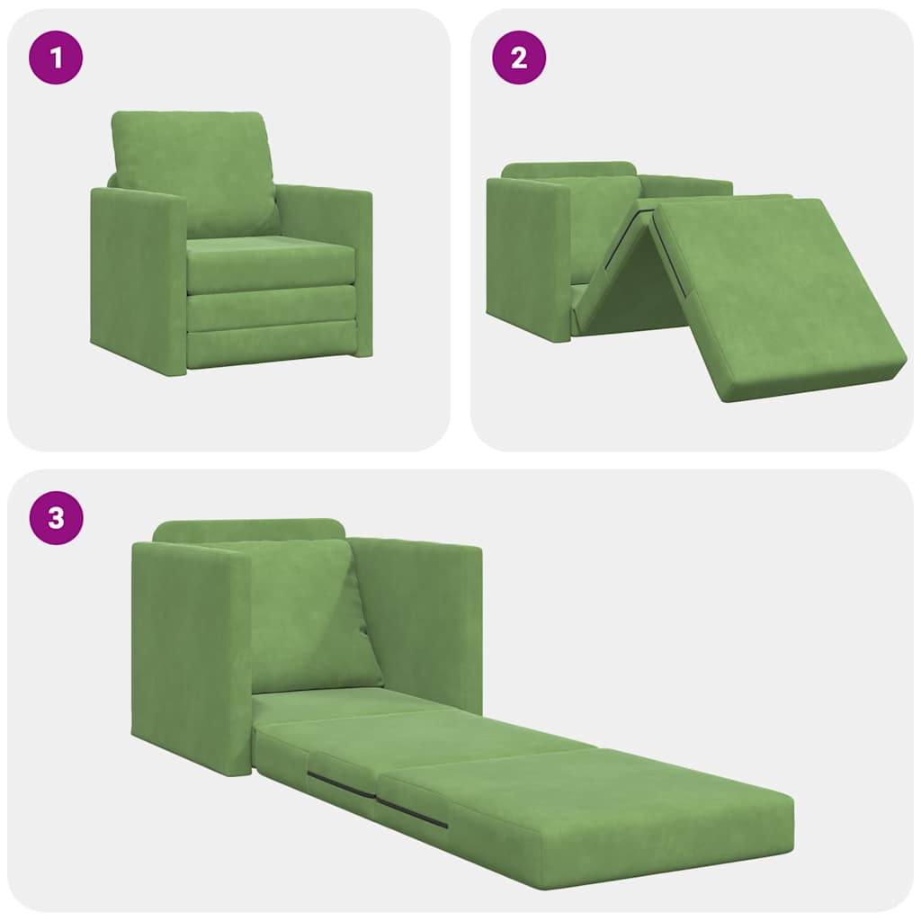 Canapé-Lit 60cm Vert clair Velours - XIOS