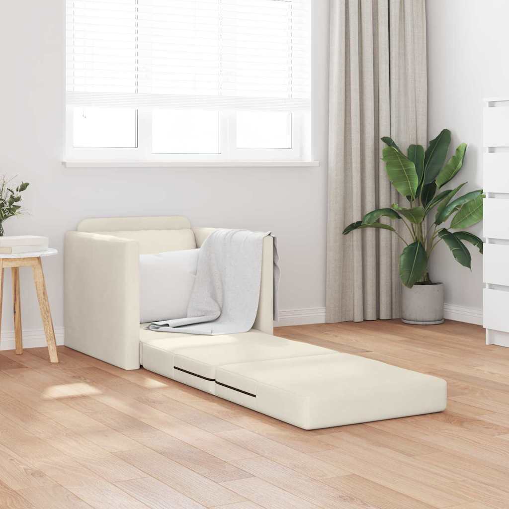 Canapé-Lit 60cm Crème Velours - XIOS