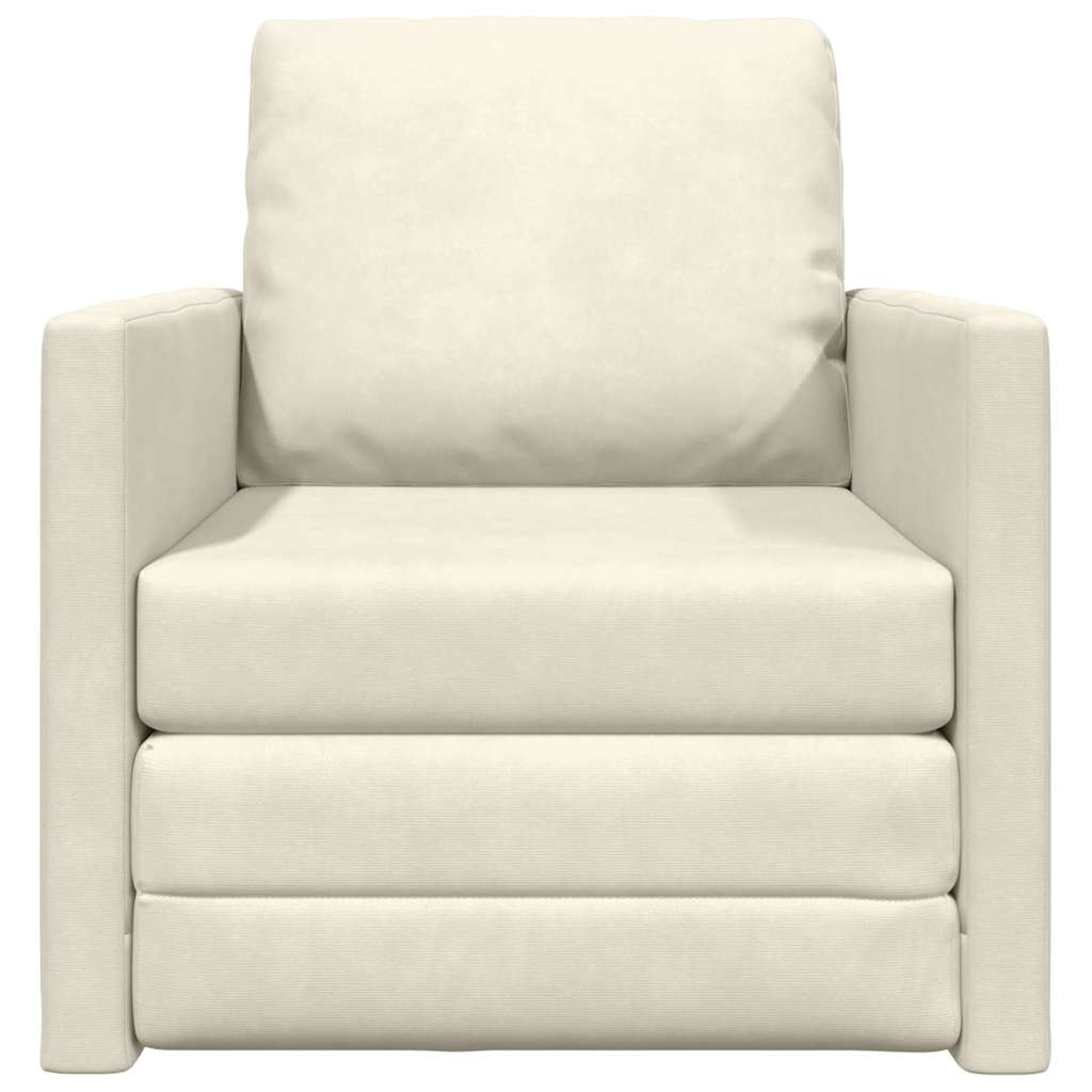 Canapé-Lit 60cm Crème Velours - XIOS