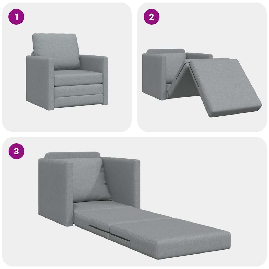 Canapé-Lit Gris clair 74 x 77 x 81 cm Velours - XIOS