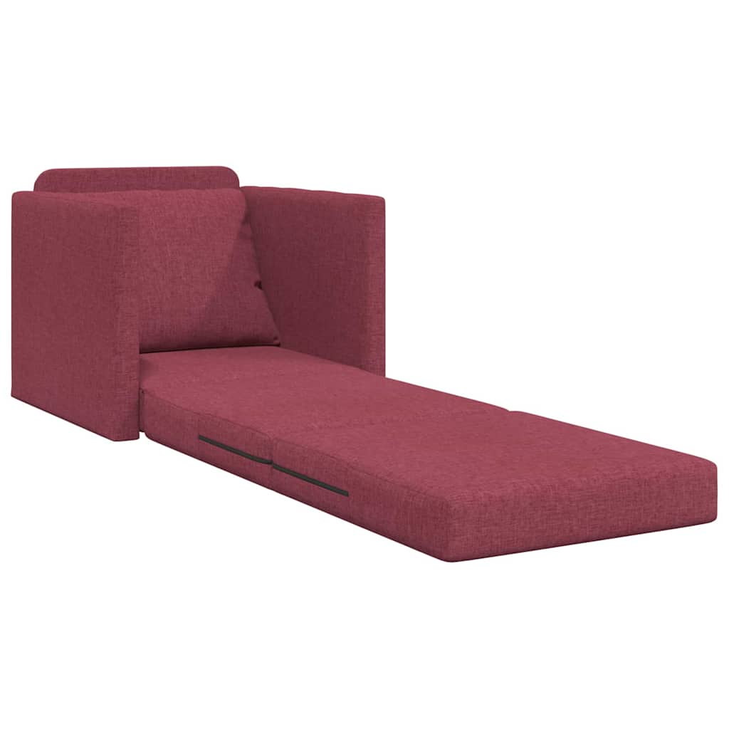 Canapé-lit avec coussin Rouge bordeaux 74 x 77 x 81 cm tissu - XIOS