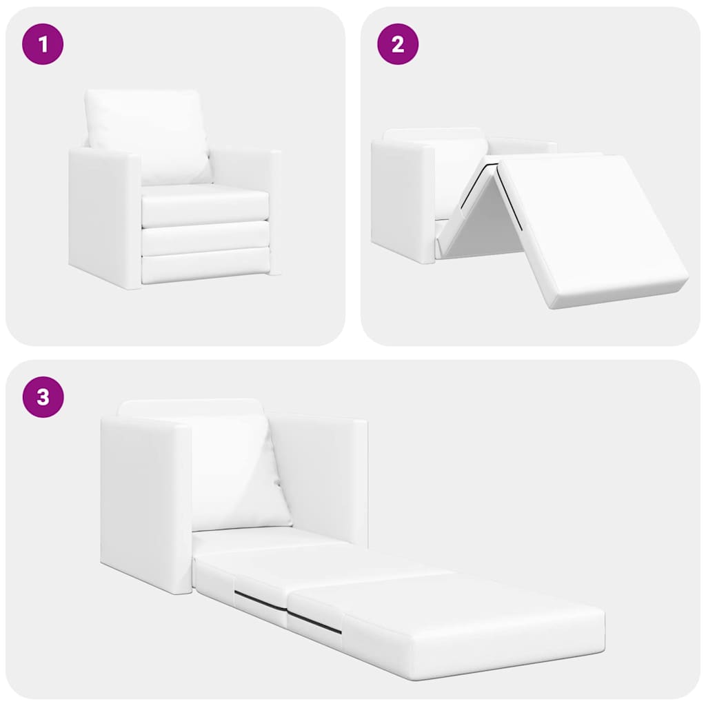 Canapé-Lit 60cm Blanc Simili cuir - XIOS