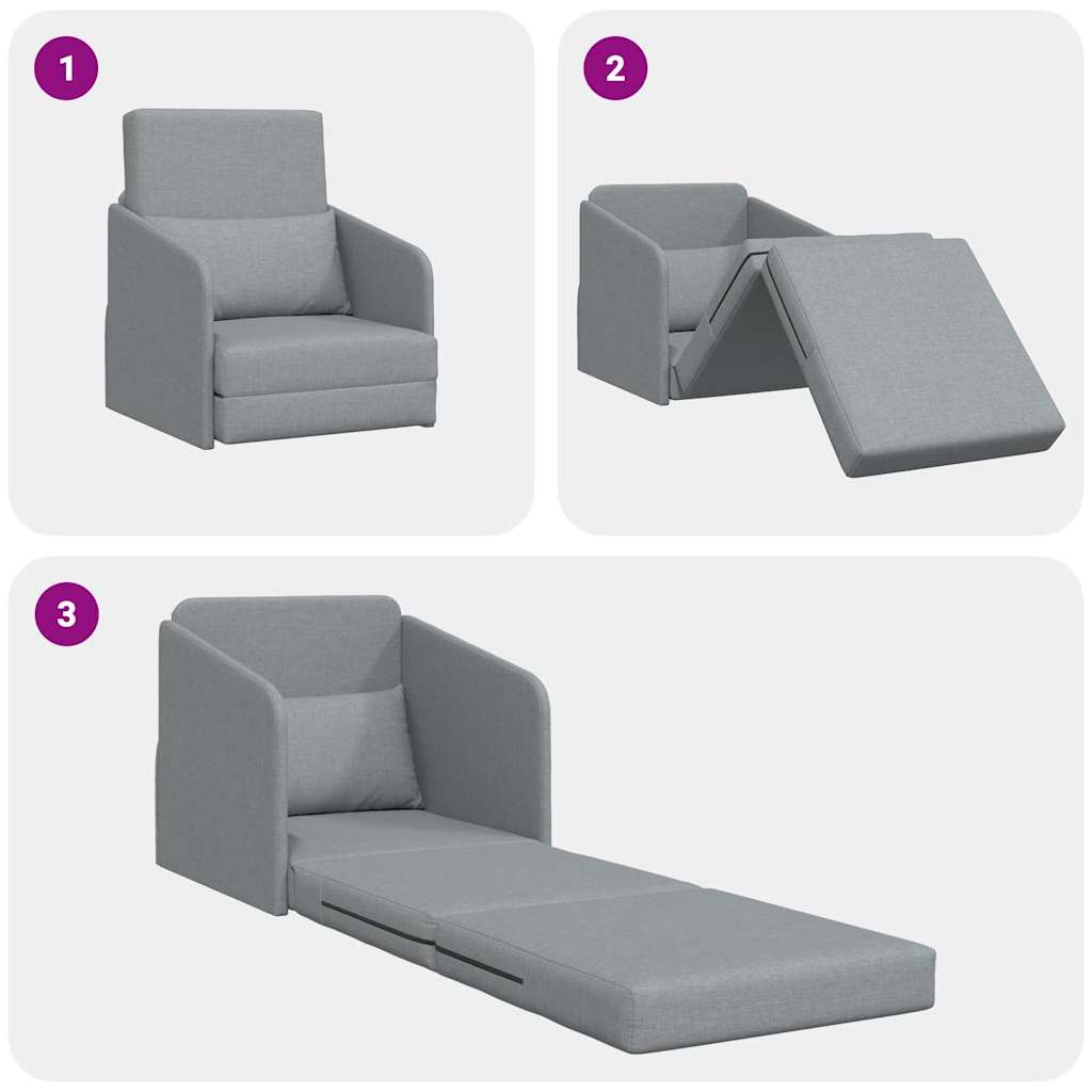 Canapé-Lit Gris clair 65 x 80 x 83 cm tissu - XIOS