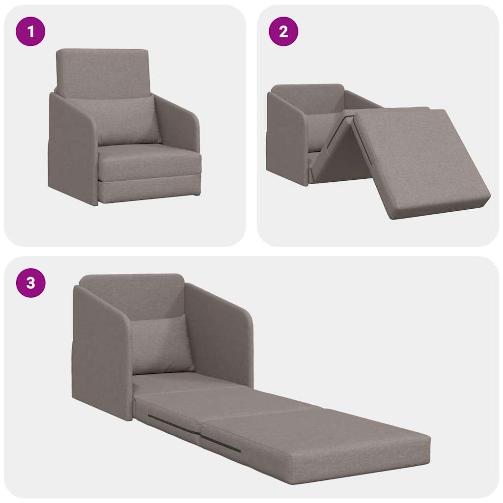 Canapé-Lit Taupe 65 x 80 x 83 cm tissu - XIOS