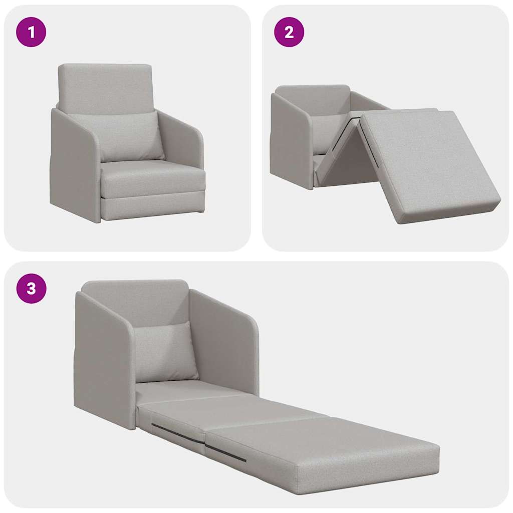 Canapé-Lit Gris nuage 65 x 80 x 83 cm tissu - XIOS