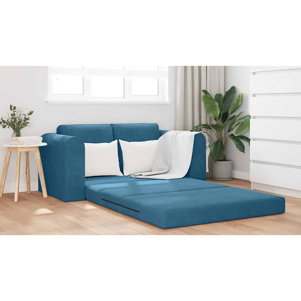 Canapé-Lit 60cm Bleu Velours - XIOS