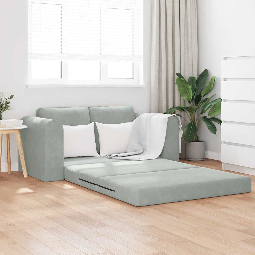 Canapé-Lit 60cm Gris clair Velours - XIOS