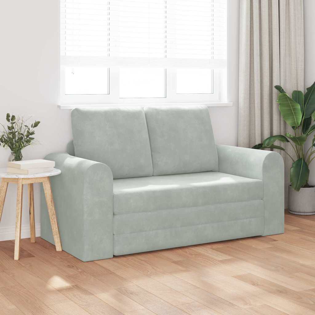 Canapé-Lit 60cm Gris clair Velours - XIOS