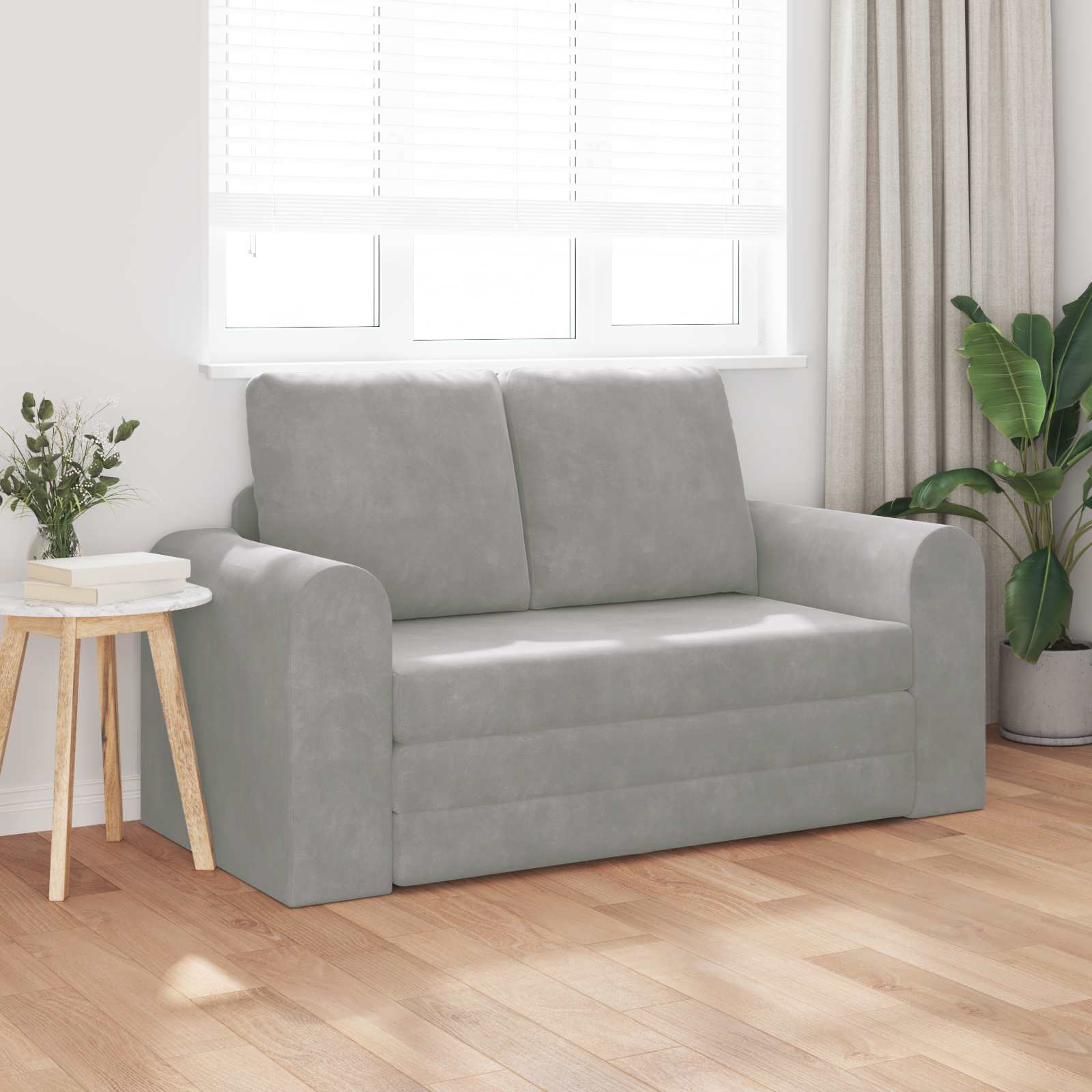 Canapé-Lit Gris clair 148 x 71 x 83 cm Velours