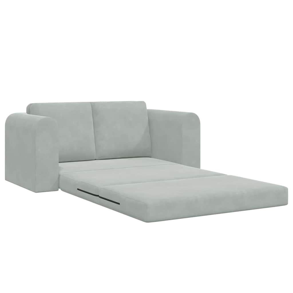 Canapé-Lit 60cm Gris clair Velours - XIOS
