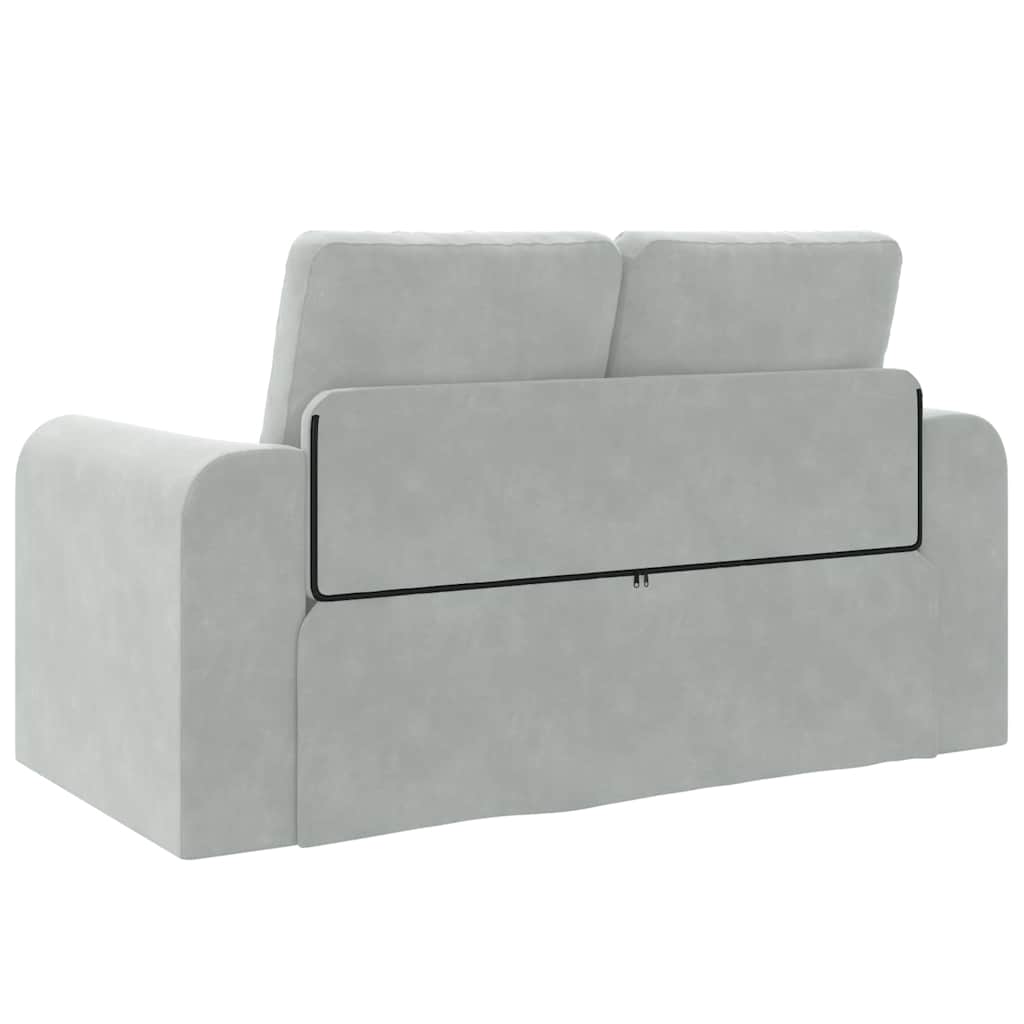 Canapé-Lit 60cm Gris clair Velours - XIOS