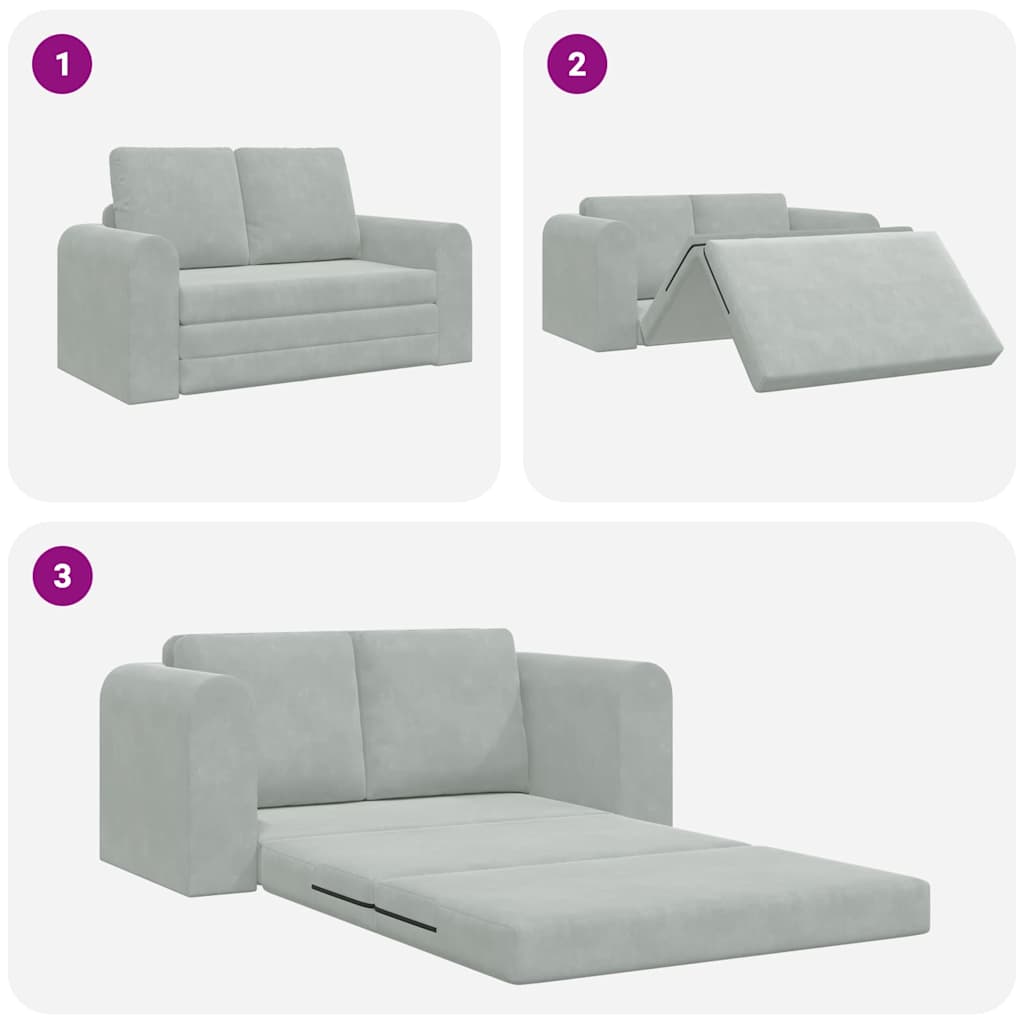 Canapé-Lit 60cm Gris clair Velours - XIOS