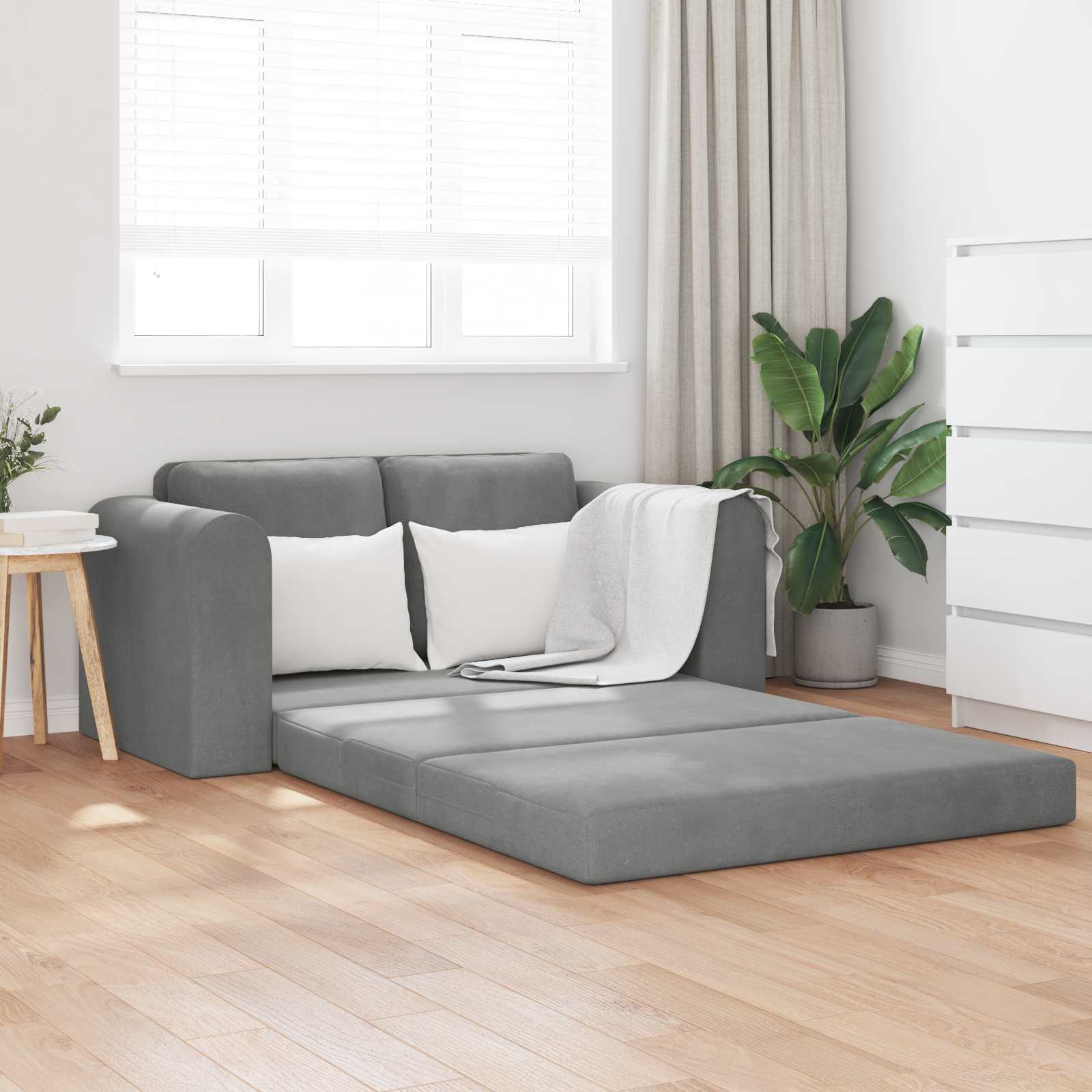 Canapé-Lit Gris foncé 148 x 71 x 83 cm Velours