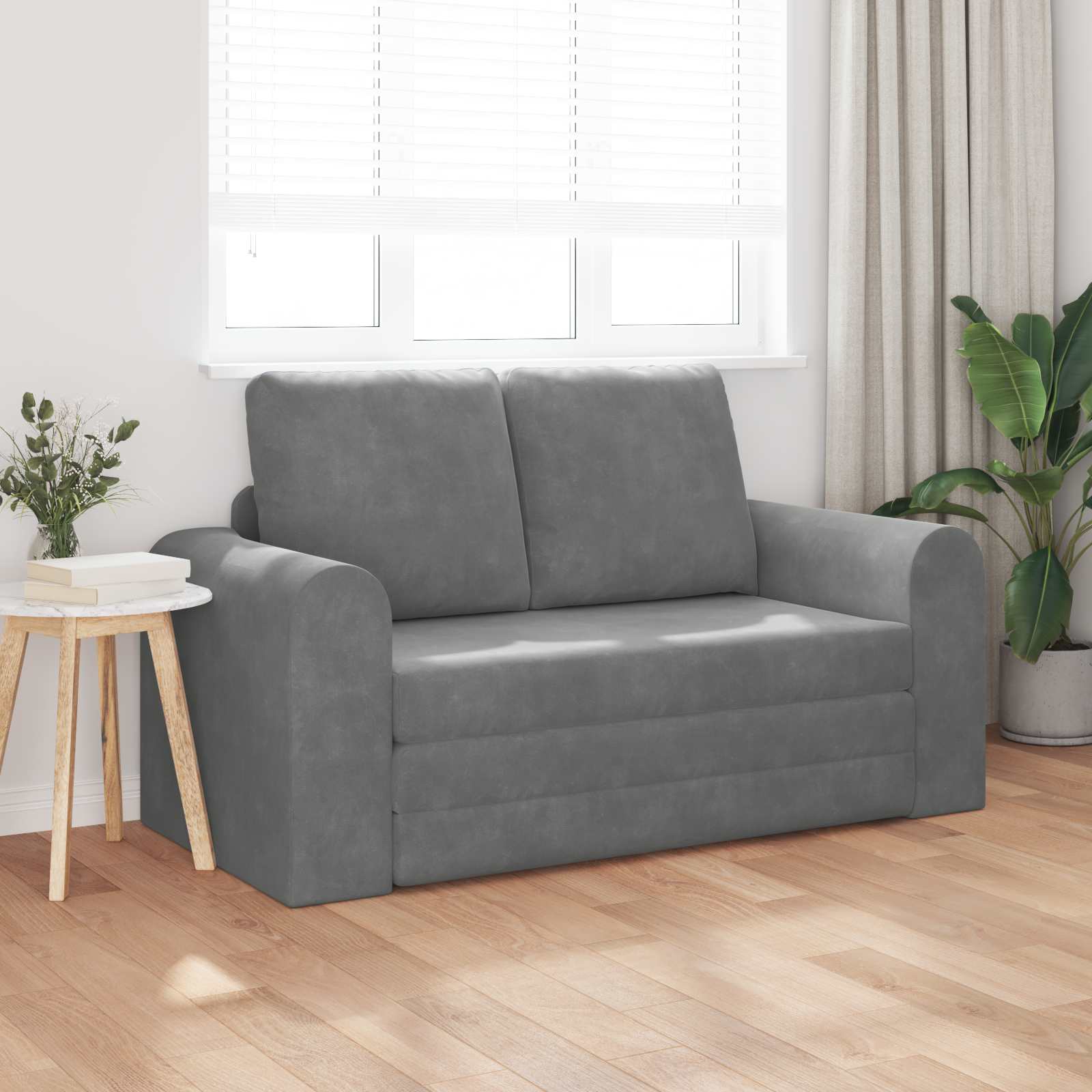 Canapé-Lit Gris foncé 148 x 71 x 83 cm Velours